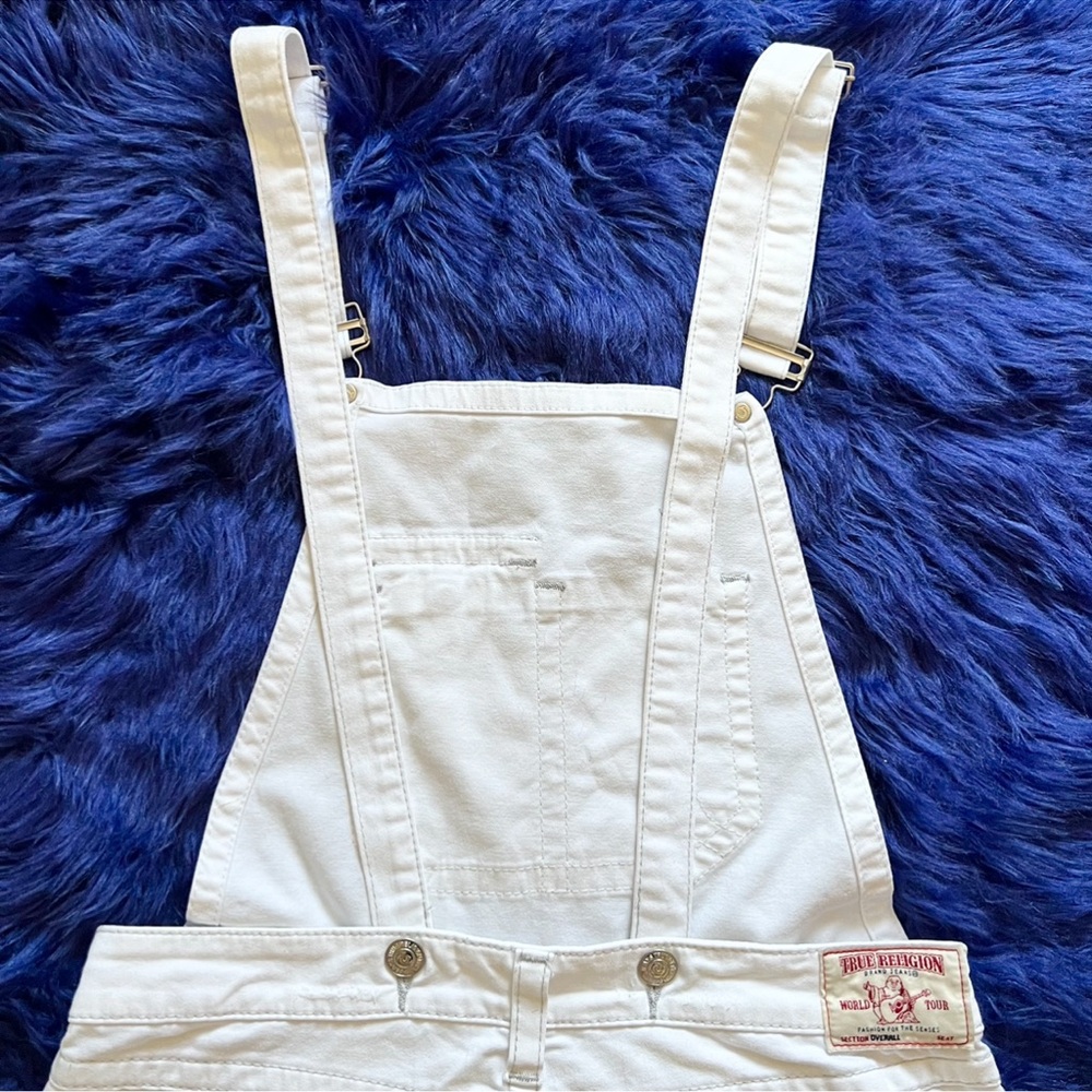 TRUE RELIGION Ripped Frayed Hem Jean Denim Overalls - Picture 11 of 14